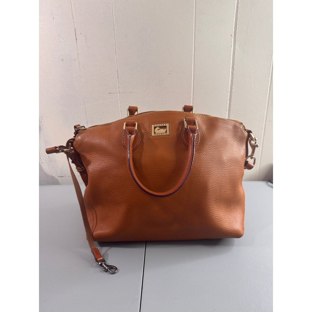 Dooney & Bourke Satchel Women Tan Pebbled Leather Crossbody Bag Handbag 1331